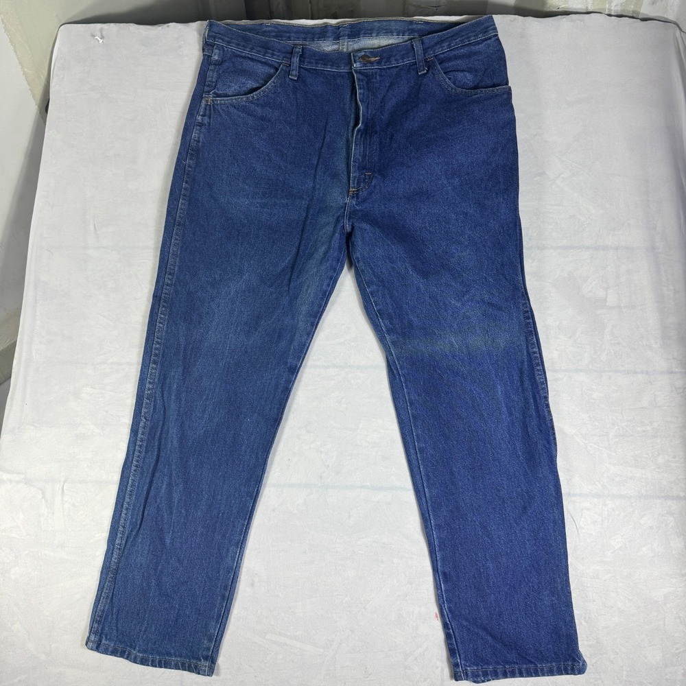 Vintage Rustler Mens Straight Leg Jeans Blue Dark Wash Westurn Workwear 40x30‎